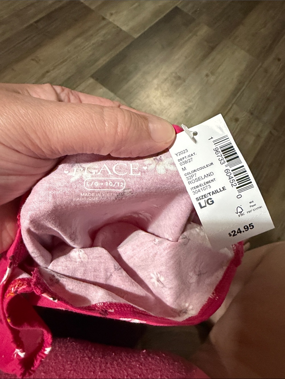 The Children's Place Hot Pink Floral Long-Sleeve Ruffle Dress - Picture 3 of 3